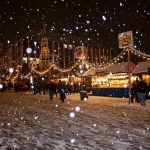 kerstmarkt sneeuw
